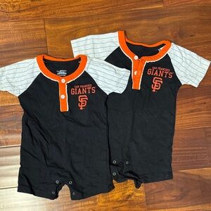 SF Giants Baby Romper - Black and Orange (set of 2)